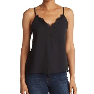 Melrose and Market Black Lace inset layering Top size m